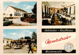 73889073 Montabaur Westerwald Autobahn Rasthaus Westerwald Gastraum Terrasse Mon - Montabaur