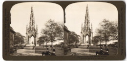 Stereo-Photo H. C. White & Co., New York, Ansicht Edinburgh, Blick Auf Das Scott Monument  - Photos Stéréoscopiques