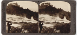 Stereo-Fotografie Underwood & Underwood, New York, Ansicht Laufen-Uhwiesen, Blick Auf Das Schloss Laufen Und Rheinfäl  - Photos Stéréoscopiques