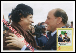 LIBYA 2010 Berlusconi Italy Gaddafi Gheddafi AlFateh IMP (maximum-card) - Libye