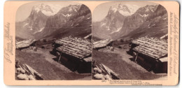 Stereo-Fotografie J. F. Jarvis, Washington D.C., Ansicht Scheidegg, Blick In Das Grindelwaldthal Mit Wetterhorn  - Photos Stéréoscopiques