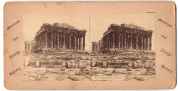 Stereo-Fotografie Unbekannter Fotograf, Ansicht Athen, Blick Auf Das Parthenon  - Photos Stéréoscopiques