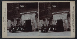 Stereo-Fotografie Würthle & Sohn, Salzburg, Ansicht Berchtesgaden, Touristen Bei Der Ausfahrt Aus Dem Bergwerk  - Stereoscopio