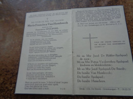 Doodsprentje/Bidprentje  Maria Francisca Van Humbeeck   Grimbergen 1873-1960  (Wwe Franciscus SPOLSPOEL) - Religion & Esotericism