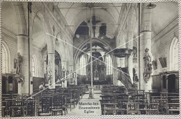 MARCHE-lez-ECAUSSINNES Intérieur De L’église Demande D’obole Du Curé Gailly CP Vers 1930 Phototypie Dohmen - Ecaussinnes