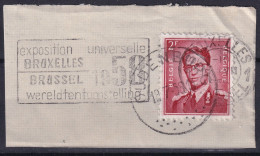 Timbre Belge ROI BAUDOUIN LUNETTE TYPE MARCHAND EXPOSITION BRUXELLES 1958 OUDENBERG - Usati