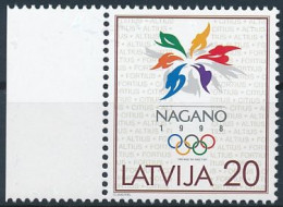 Mi 474 ** MNH / Winter Olympics Nagano 1998 / Logo - Letonia