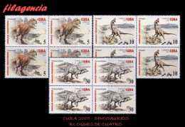 CUBA. BLOQUES DE CUATRO. 2005-04 FAUNA PREHISTÓRICA. DINOSAURIOS - Nuevos