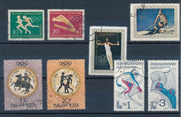 8 Timbres Oblitérés JEUX OLYMPIQUES (X-6) Rome 1960 DDR Et Hongrie - Innsbruck Et Montréal 1976 Guinée Equatoriale -Lake - Otros & Sin Clasificación