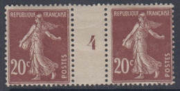 Semeuse N° 139 Paire Millésime 4 -  Timbres * * , Intervalle * - Millesimi