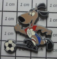 1618c Pin's Pins / Beau Et Rare / SPORTS / FOOTBALL MONDIAL 94 USA MASCOTTE CHIEN - Fútbol