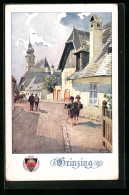 AK Deutscher Schulverein Nr. 325: Grinzing, Schüler Auf Der Strasse, Kirche  - Guerre 1914-18