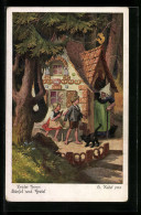 Künstler-AK Otto Kubel: Hänsel Und Gretel Finden Das Lebkuchenhaus  - Fairy Tales, Popular Stories & Legends