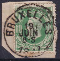 Timbre Belge ROI KING LEOPOLD II BRUXELLES 19 JUIN 8-S - 1884-1891 Leopoldo II