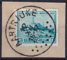 Timbre Belge OOSTENDE BATEAUX CACHET AARTIJKE 12 XII 16-17 1946 - Oblitérés