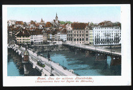 14443 - SUISSE - BASEL - Bau Der Mittleren Rheinbrücke  - Dos Non Divisé - Bâle