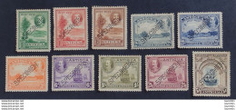 D20501  Antigua SG 81-90 SPECIMEN - Without Gum - 50,00 (200) - 1858-1960 Crown Colony