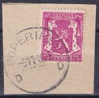 Timbre Belge PETIT LION HERALDIQUE CACHET POPERINGE 5-11-46 D - Usati