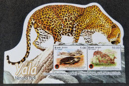 Sri Lanka Yala National Park 2013 Leopard Turtle Deer Cat Wildlife Fauna (ms) MNH *odd Shape *unusual - Sri Lanka (Ceilán) (1948-...)