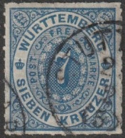 Altd.- Württemberg: 1869, Mi. Nr. 39, Freimarke: 7 Kr. Ziffer Im Oval. Gestpl./used - Usados