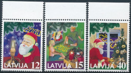 Mi 514-516 ** MNH / Christmas, Santa, Millennium - Letonia