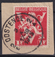 Timbres Belge Lion V Cachet Oostende 2E 1945 - Gebraucht