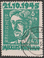SBZ- Mecklenburg-Vorpommern: 1945, Mi. Nr. 20, Opfer Des Faschismus, 6+14 Pfg. R. Breitscheid,  Tagesstpl. SCHWERIN - Gebraucht