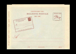 Italien / Italy: Ganzsache '100 Jahre Postkarten, 1989' / Stationery' Centenary Of Postcards' / 'Biglietto Postale' ** - Poste