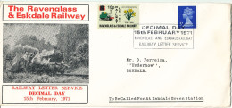 Great Britain Cover Railway Letter Ravenglass Eskdale Railway 15-2-1971 (Decimal Day) With Railway Stamp And Cachet - Storia Postale