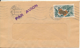 Lebanon Cover Beyrouth 25-11-1966 Single Franked Butterfly - Líbano
