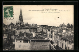 CPA Fontenay-le-Comte, La Flèche De Notre-Dame Et La Rue Des Orfèvres à Vol D`oiseau  - Fontenay Le Comte