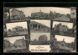 CPA Moutiers-les-Mauxfaits, Der La Gare, Die L'Église, Das Château  - Moutiers Les Mauxfaits