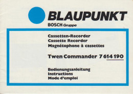Bedienungsanleitung Cassetten-Recorder: Twen Commander 7 614 190 [7614190]. - Livres Anciens