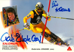 Autogramm AK Ski Alpin Gabriela Zingre-Graf 1996 Schweiz Gstaad Saanenland Switzerland Suisse Olympia 1994 Olympics Schi - Autogramme