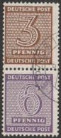 SBZ- West-Sachsen: 1945, Zusammendruck: Mi. Nr. S Zd 3, 126/129, 3/6 Pfg.  Freimarken: Ziffern.  Gestpl./used - Oblitérés