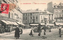 FRANCE - Cherbourg - Vue Sur La Place De La Fontaine - Vue Générale - Animé - Carte Postale Ancienne - Cherbourg