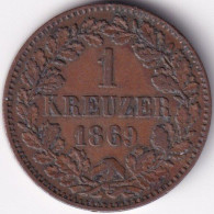 Baden KM-242 1 Kreuzer 1869 - Groschen & Andere Kleinmünzen