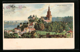 Lithographie Weida, Ortsansicht Mit Osterburg  - Weida