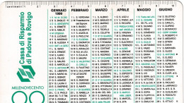 Calendarietto - Cassa Risparmio Di Padova E Rovigo - Anno 1999 - Small : 1991-00