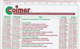 Calendarietto - Coimer - Motta S.a. - Catania - Anno 1999 - Small : 1991-00