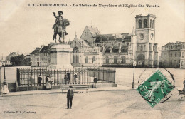 FRANCE - Cherbourg - La Statue De Napoléon Et L'Eglise St Trinité - Vue Générale - Animé - Carte Postale Ancienne - Cherbourg