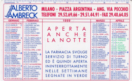 Calendarietto - Farmciia - Alberto Ambreck - Milano - Anno 1999 - Small : 1991-00