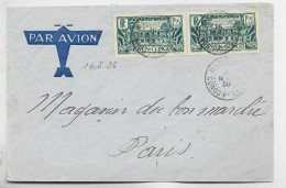 MOYEN CONGO 1FR25 PAIRE LETTRE COVER AVION 1936 TO PARIS - Cartas & Documentos