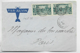 MOYEN CONGO 1FR25 PAIRE LETTRE COVER AVION 1936 TO PARIS - Covers & Documents