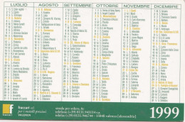 Calendarietto - Fraccari - Valenza - Anno 1999 - Tamaño Pequeño : 1991-00