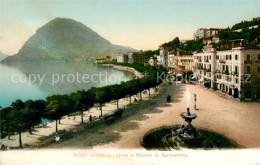13828554 Lugano Lago Di Lugano TI Quai E Monte San Salvatore  - Sonstige & Ohne Zuordnung