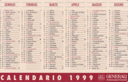 Calendarietto - Generali  Assicurazioni - Anno 1999 - Formato Piccolo : 1991-00