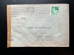 ENVELOPPE ALLEMAGNE / HAMBURG 1 1949 POUR GENEVE / BANDE DE CONTROLE / MANQUE 1 TIMBRE - Storia Postale