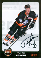 Autogramm Eishockey AK Tyler Haskins Grizzlys Wolfsburg 17-18 Grizzly Adams Utah Grizzlies Bridgeport Islanders Madison - Sport Invernali