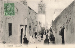 TUNISIE  - Sousse - Rue El Mar - L L - Vue Générale - Animé - Carte Postale Ancienne - Tunisia